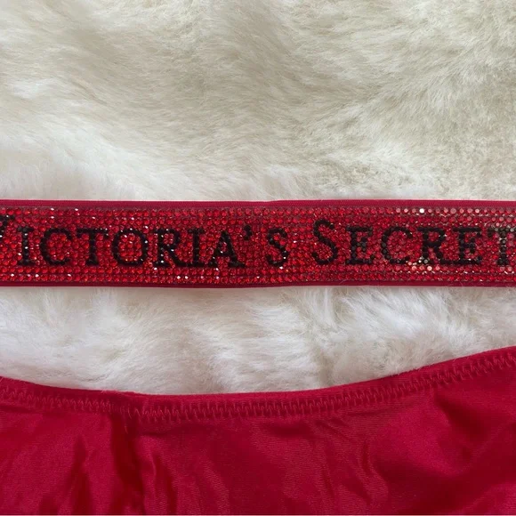 NWT Victoria's Secret VERY SEXY Red Rhinestone Logo Brazilian Cut Panty Size M - Picture 5 of 6